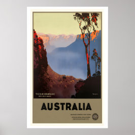 Poster Blue Mountains New South Wales Australia Vintage