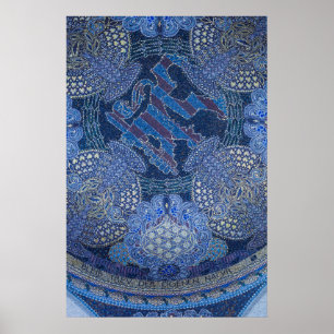 Poster Blue Ornamentado Mosaic Art, Alemanha