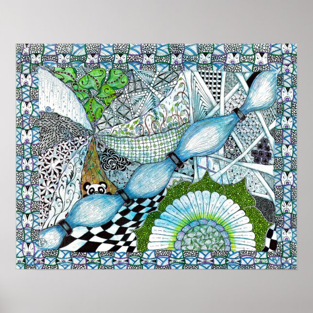 Poster Blue Panda World Print (Frente)