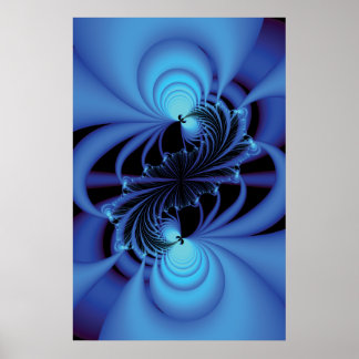 Poster Blue Peace Fractal