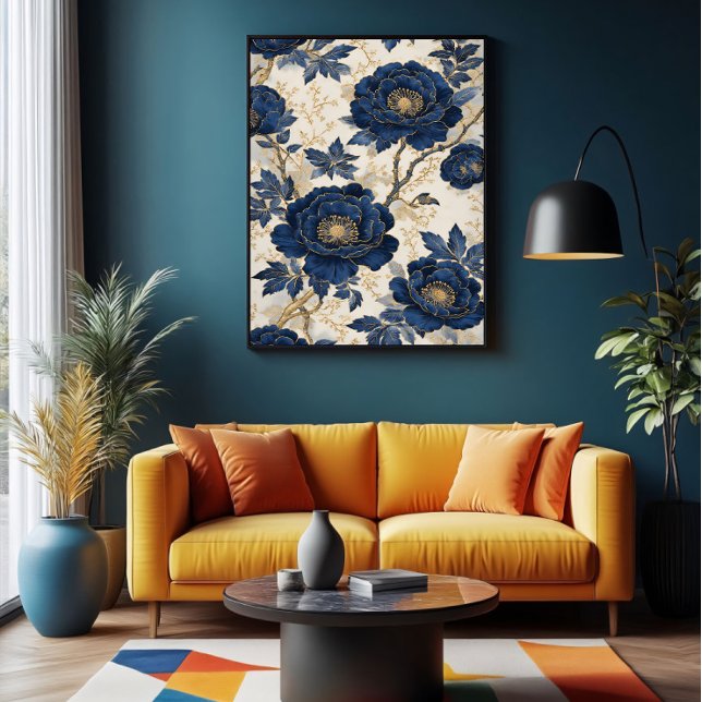 Poster Blue Peonies (Criador carregado)