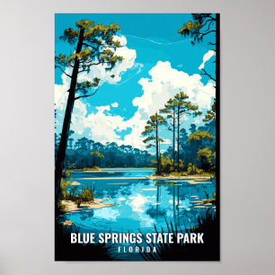 Poster Blue Primavera State Park Viagem-Art Vintage