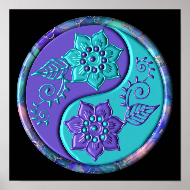 Poster Blue & Purple Yin Yang (Frente)