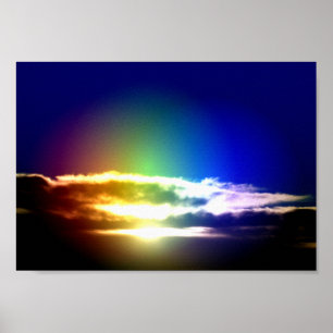 Poster Blue Rainbow Sunset Sky