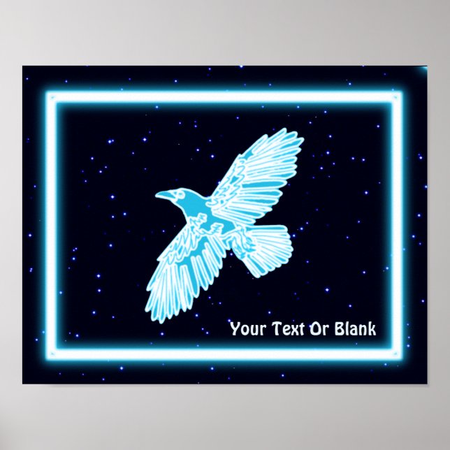 Poster Blue Raven Sobre Estrelas (Frente)