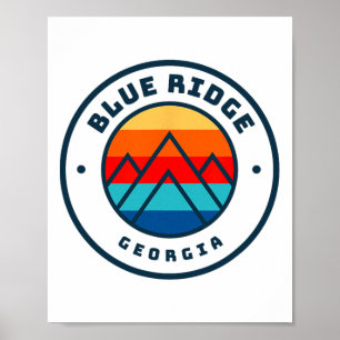 Poster Blue Ridge Georgia Esquiando Snowboard Family Ski
