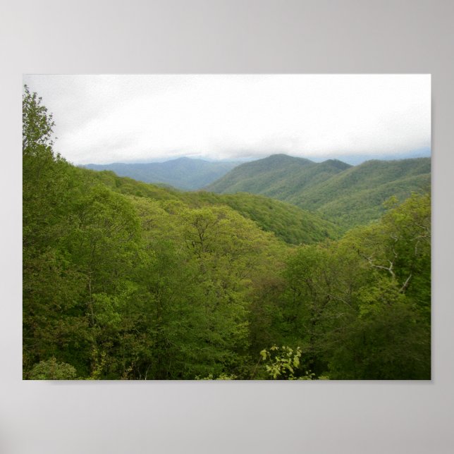 Poster Blue Ridge Mtns seen from Blue Ridge Parkway, NC (Frente)