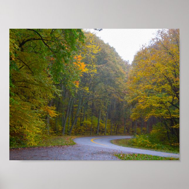 Poster Blue Ridge Parkway em outono, Virginia (Frente)