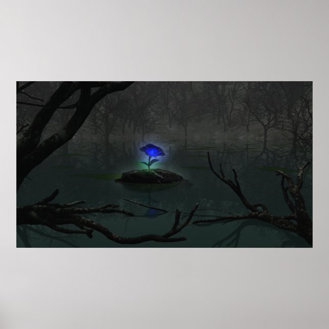 Poster Blue Rose Print (Frente)