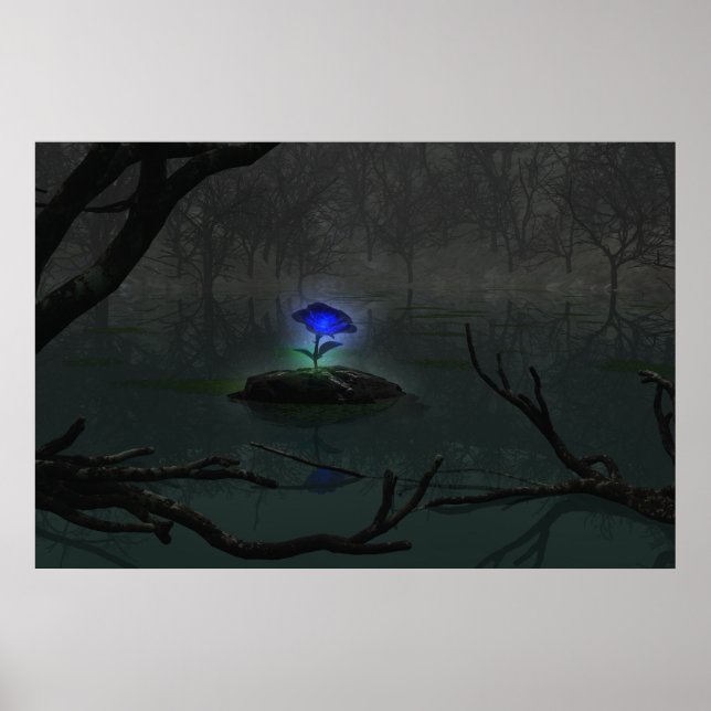 Poster Blue Rose Print (Frente)