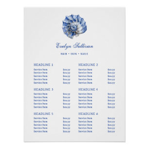 Pôster Blue Seashell Logo Price List Glossy