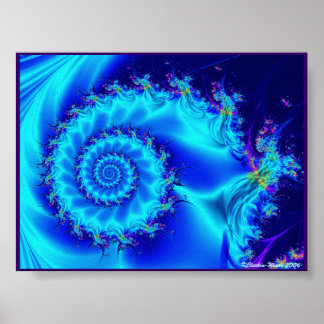 Pôster Blue Silk Spiral