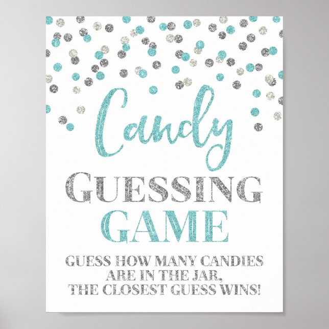 Poster Blue Silver Confetti Candy Sinal de Jogo (Frente)