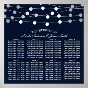 Poster Blue Silver String Luz Moderna Casamento