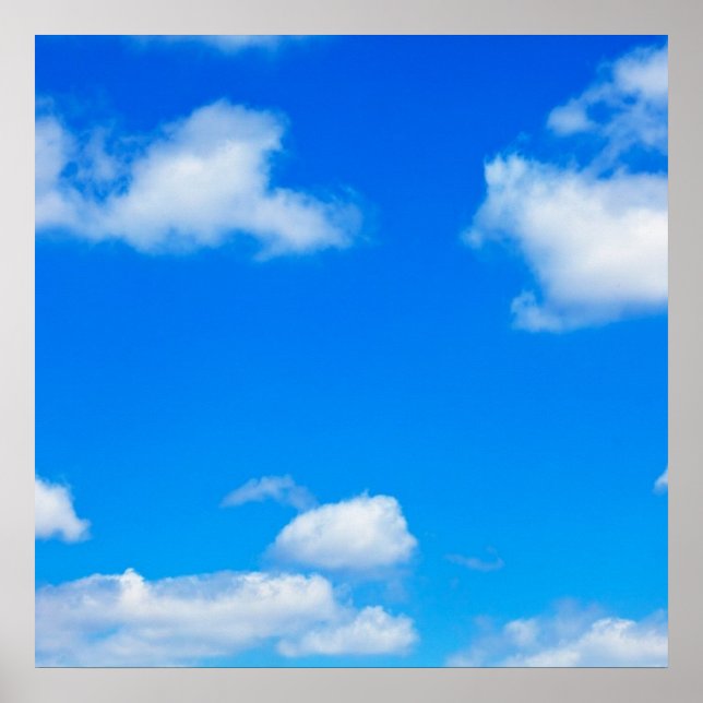 Poster Blue Sky White Clouds Heavenly Cloud Background (Frente)