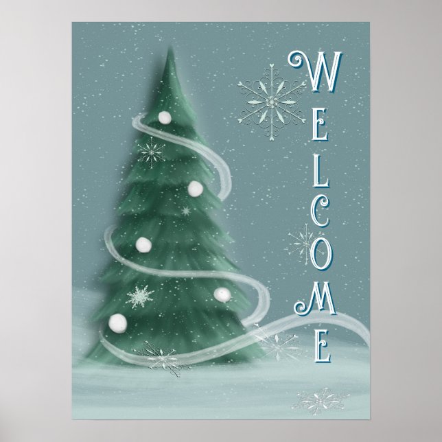 Poster Blue Spruce Christmas Tree Welcome (Frente)