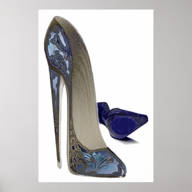 Poster Blue Stiletto Calçados Art (Frente)