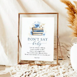 Poster Blue Storybook Don't Say Baby Game Sign
