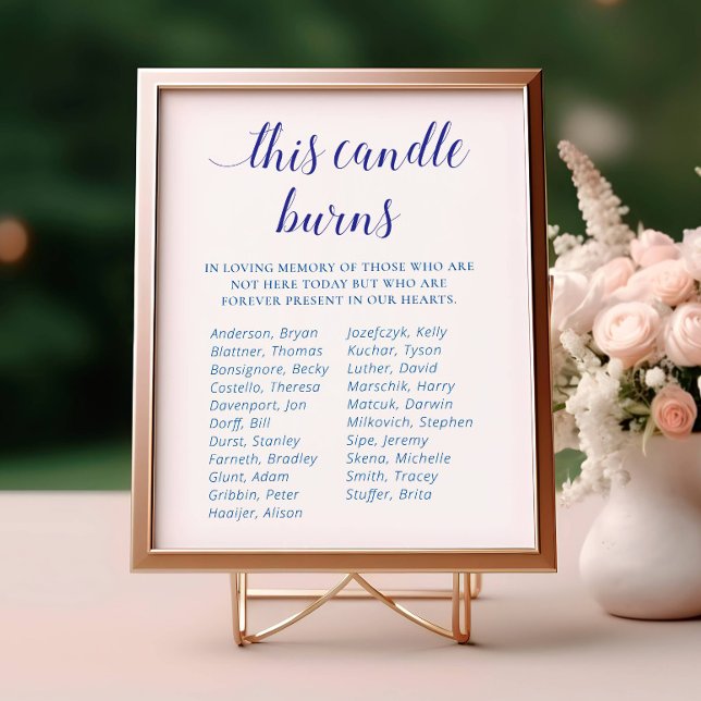 Poster Blue This Candle Burns Class Reunion Memorial (Criador carregado)