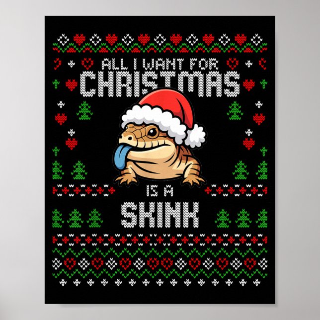 Poster Blue Tongued Skink Christmas Ugly Xmas Sweater Her (Frente)