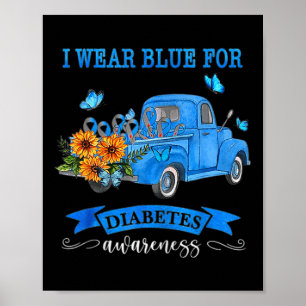 Poster Blue Truck Sunflower Eu Visto Azul Para Diabetes A