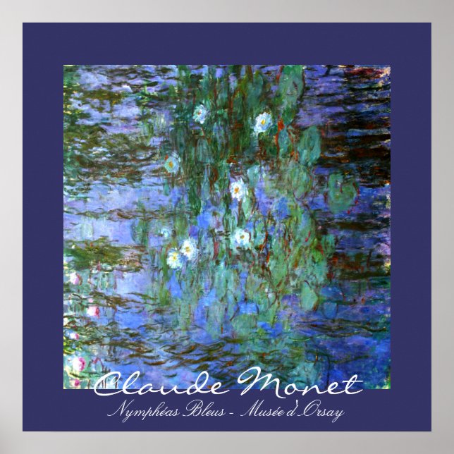 Poster Blue Water-Lillies: Claude Monet (Frente)