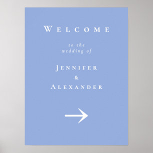 Poster Blue Welcome to Wedding Sign