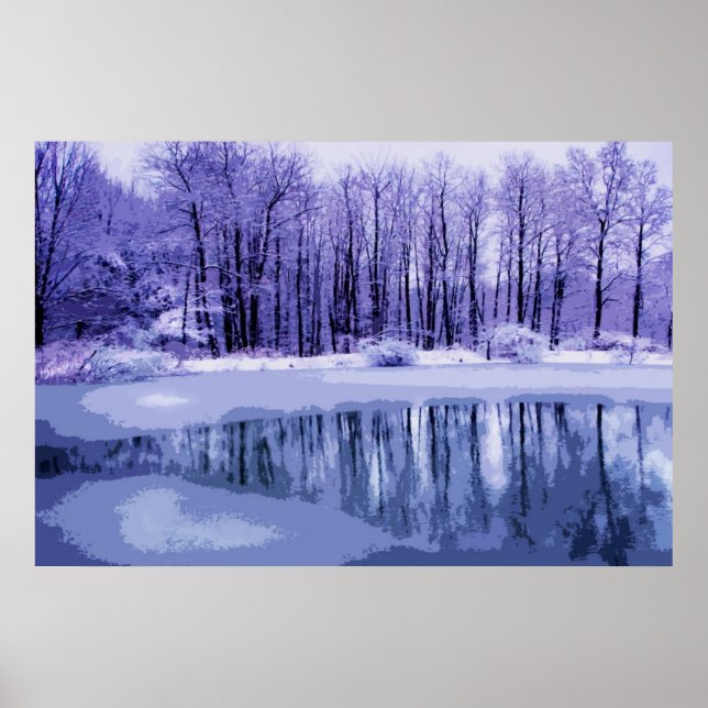 Poster Blue Winter Pond (Frente)