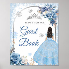 Poster Blue Winter Snowflake Mis Quince convidado Book