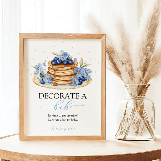 Poster Blueberry Baby Brunch Decorra Um Sinal De Bib (Criador carregado)