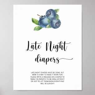 Poster Blueberry \ jogo noturno do fralda tardio