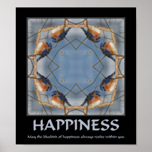 Poster Bluebird De Felicidade Inspiracional
