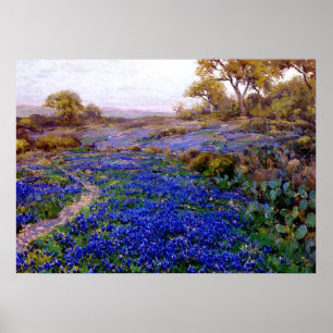 Pôster Bluebonnets em Twilight, norte de San Antonio