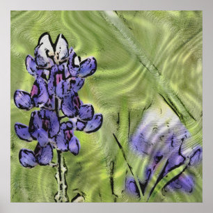 Pôster Bluebonnets no vidro