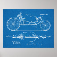 Blueprint de Patente de Bicicleta Recumbente de 19