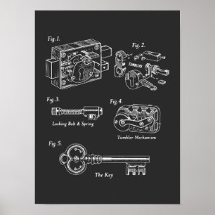 Poster Blueprint Lockwork: Chave Antiga & Mecanismo