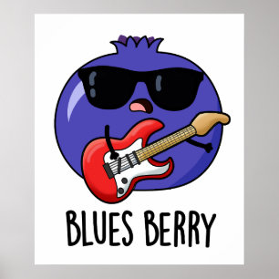 Poster Blues Berry Funny Fruta Pun