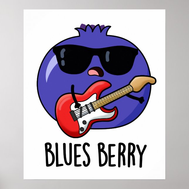 Poster Blues Berry Funny Fruta Pun (Frente)