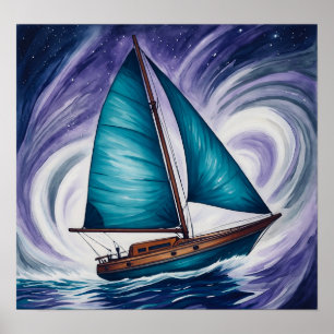 Poster BlueSailBoat