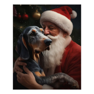 Pôster Bluetick Coonhound com Natal
