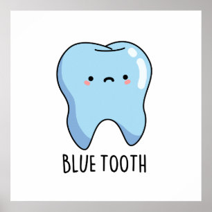 Poster Bluetooth Engraçado técnico Tooth Azul