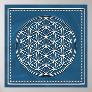 Pôster Blume des Lebens - Flor da vida - Silber