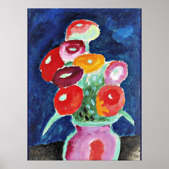 Poster Blumen em Einer Vase, pintura de Alexi Jawlensky (Frente)