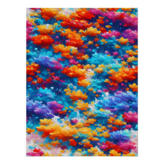 Pôster blumenkunst regnerische leuchtende farben kunst