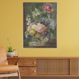 Poster Blumenstrauß em einer Vase mit Vogelnest