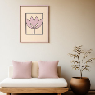 Poster Blush Bloom - Arte moderna do Lotus Wall