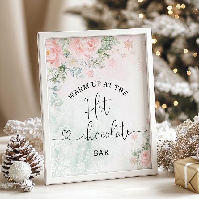 Poster Blush Christmas Warm no bar de chocolate quente (Criador carregado)