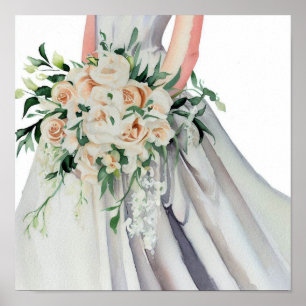 Poster Blush Clássico, Buquê em Cascata Bridal 1,