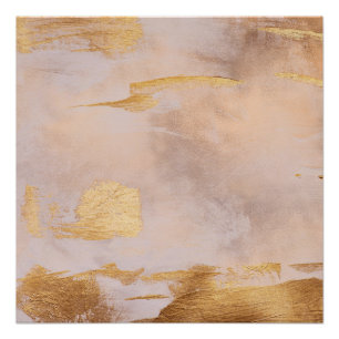 Pôster Blush Dourado Rosa e textura Dourada