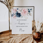 Poster Blush floral marinho quantos beijos joga noiva<br><div class="desc">Blush floral marinho quantos beijos o Poster de jogos de noiva itens de Correspondência disponíveis.</div>